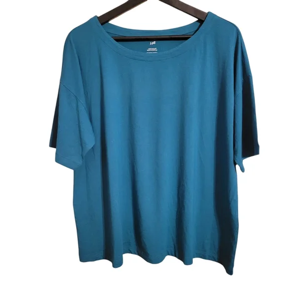 J. Jill Tees Short Sleeve Elbow Length Lot of 2 Blue and Gray Size XL Petite - Picture 2 of 7